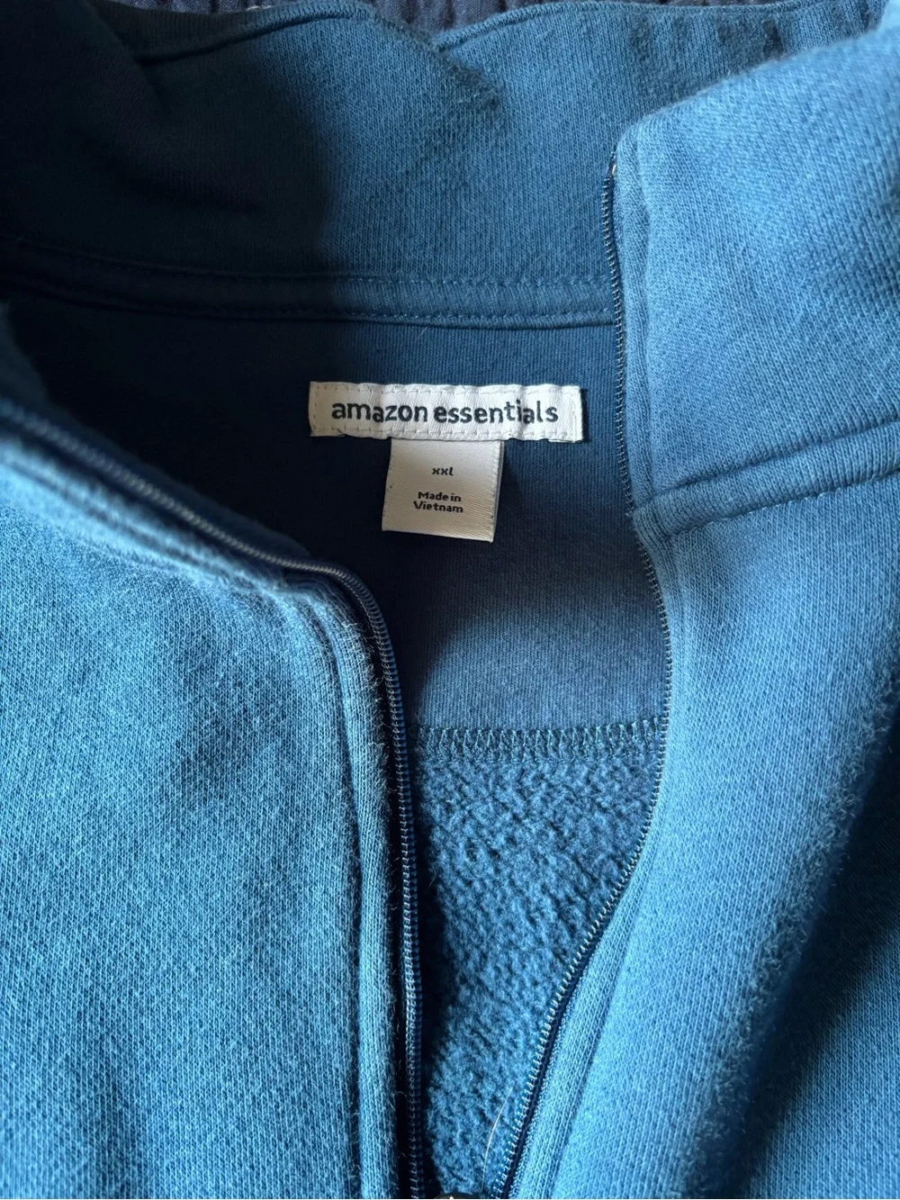 Amazon Essentials Men's Blue Quarter-Zip Pullover